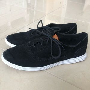 Black Suede Cole Haan Oxford Style Sneaker